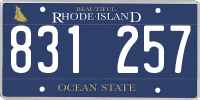 RI license plate 831257