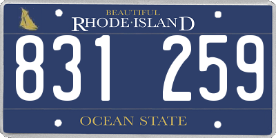 RI license plate 831259