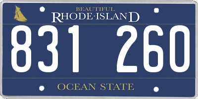 RI license plate 831260