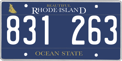 RI license plate 831263