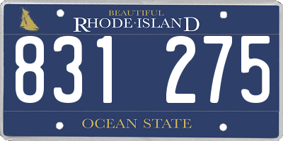 RI license plate 831275