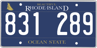 RI license plate 831289
