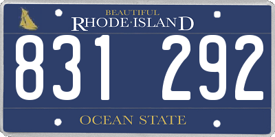 RI license plate 831292