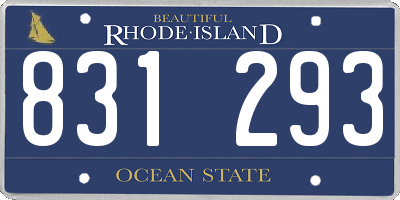 RI license plate 831293