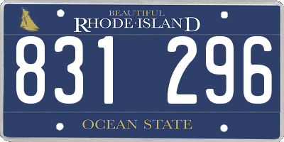 RI license plate 831296