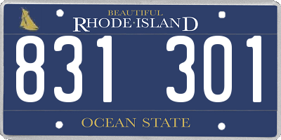 RI license plate 831301