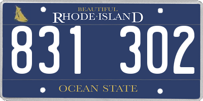 RI license plate 831302