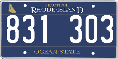 RI license plate 831303