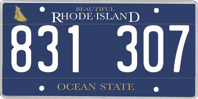 RI license plate 831307