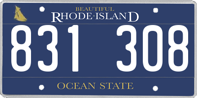 RI license plate 831308