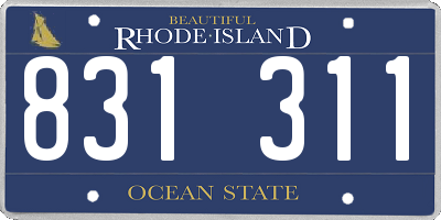 RI license plate 831311