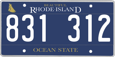 RI license plate 831312