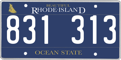 RI license plate 831313