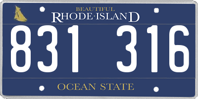 RI license plate 831316