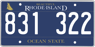 RI license plate 831322