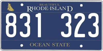 RI license plate 831323