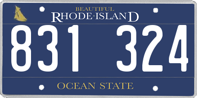 RI license plate 831324