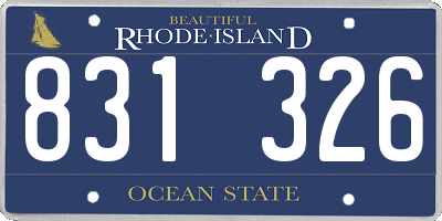 RI license plate 831326