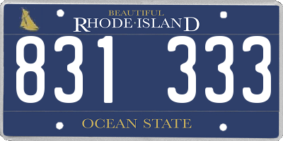 RI license plate 831333