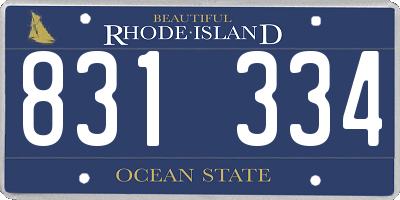 RI license plate 831334