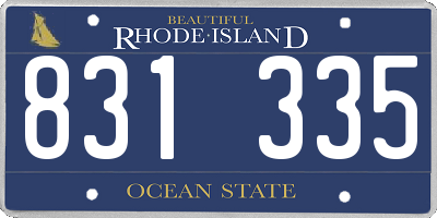 RI license plate 831335