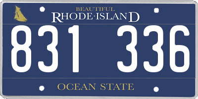 RI license plate 831336