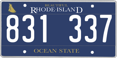 RI license plate 831337