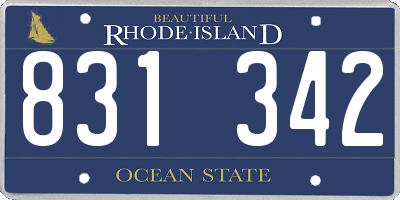 RI license plate 831342