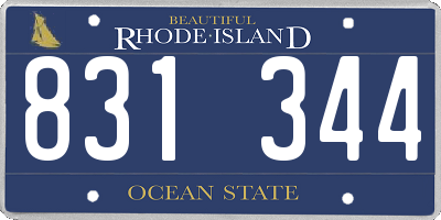 RI license plate 831344