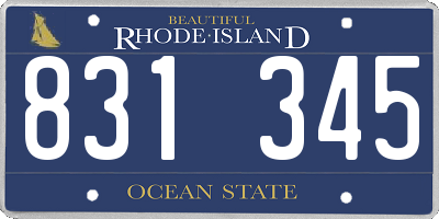 RI license plate 831345