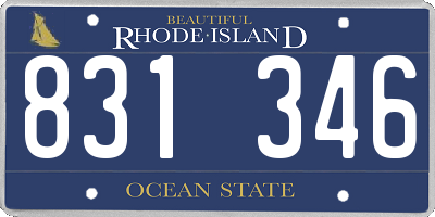 RI license plate 831346
