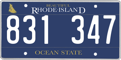 RI license plate 831347