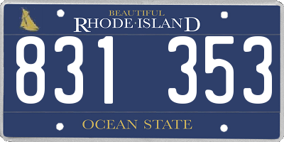 RI license plate 831353