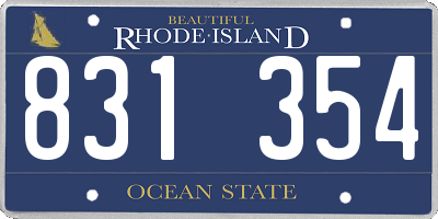 RI license plate 831354