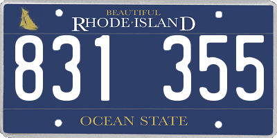 RI license plate 831355