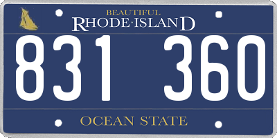 RI license plate 831360