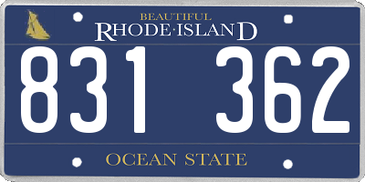 RI license plate 831362