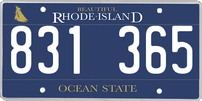 RI license plate 831365