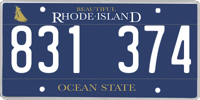 RI license plate 831374