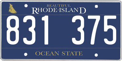 RI license plate 831375