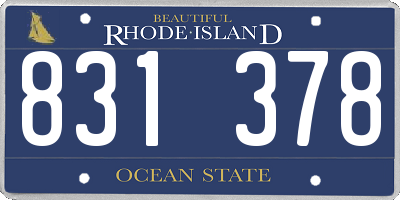 RI license plate 831378