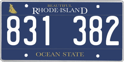 RI license plate 831382