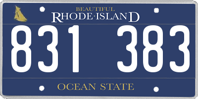 RI license plate 831383