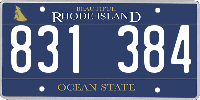 RI license plate 831384