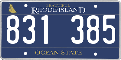 RI license plate 831385
