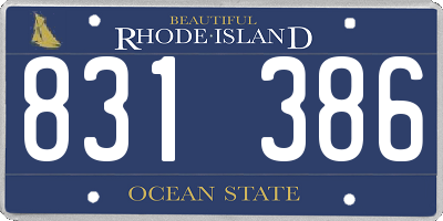 RI license plate 831386