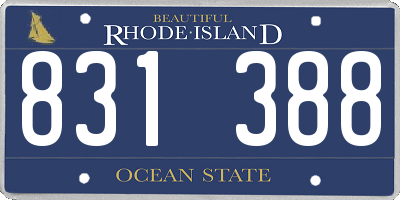 RI license plate 831388