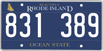 RI license plate 831389