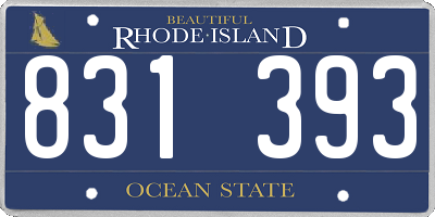 RI license plate 831393