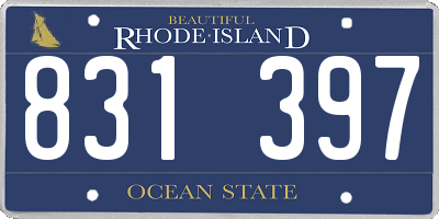 RI license plate 831397